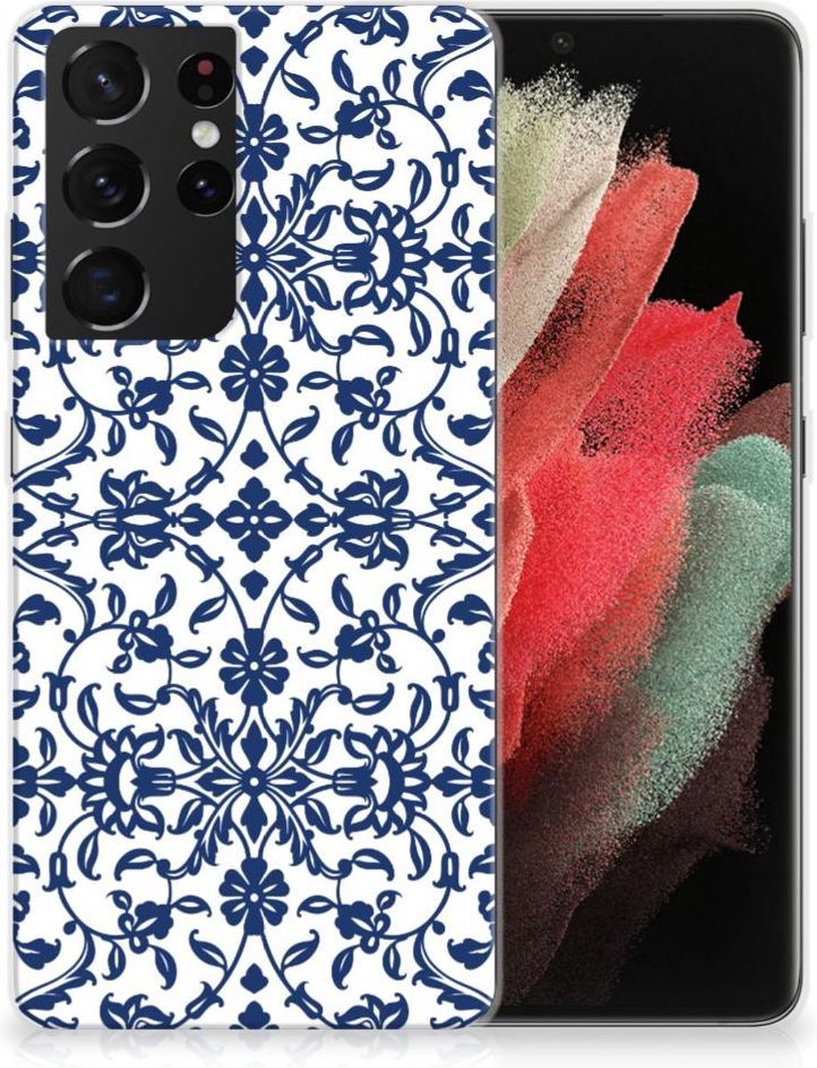 Samsung Galaxy S21 Ultra TPU Case Flower Blue