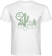 T-Shirt - Casual T-Shirt - Fun T-Shirt - Fun Tekst - Lifestyle T-Shirt - Cactus - Mood - Not Today - Not A Hugger - L