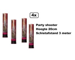 4x Party popper multi 20 cm - shooter confetti carnaval thema feest festival apres ski party geslaagd