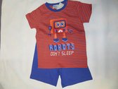 Wiplala - Jen & James - Zomer pyjama - Robot - Blauw /  orange - 4 jaar  104
