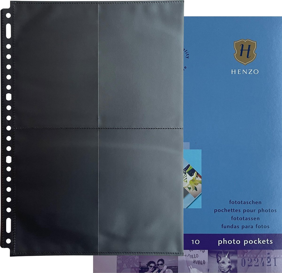 schokkend optie Drank Insteekhoes - Henzo - 10 stuks voor 80 foto's staand - Fotomaat 10x15 cm -  Zwart | bol.com