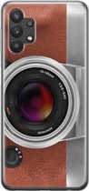 Samsung Galaxy A32 5G hoesje siliconen - Vintage camera - Soft Case Telefoonhoesje - Print / Illustratie - Bruin
