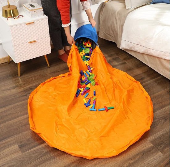 Speelgoed opbergzak / Lego / 2-in-1 speelkleed en opbergzak Oranje | bol.com