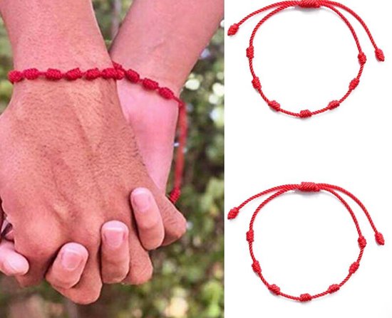 Armband - rode draad - 2 stuks - relatie | bol.com