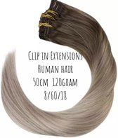 Clip IN Extensions human hair  Balayage Ombre human hair 120Gram 50cm TOP KWALITEIT