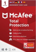McAfee Total Protection 2021 1 apparaat 1 jaar  - Fysieke verpakking