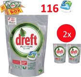 Dreft Platinum All In One - Kwartaalbox 2x58 Stuks - Vaatwas Capsules