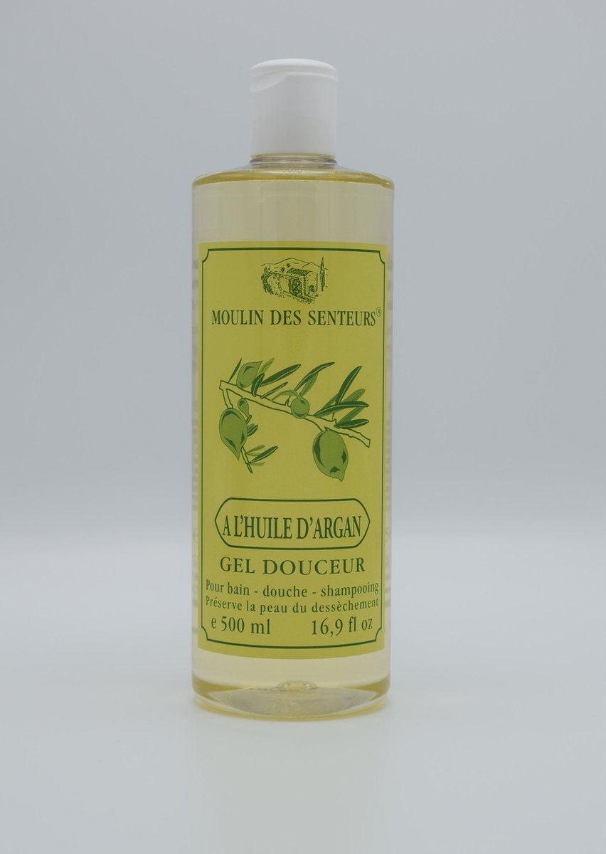 3 in 1 douchegel arganolie 500ml Moulin des Senteurs - douche - badschuim - shampoo