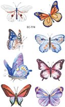 Temporary tattoo | tijdelijke tattoo | fake tattoo | vlinders - butterflies | 75 x 120 mm