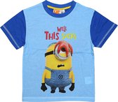 Universal T-shirt Minions Junior Katoen Blauw/geel Maat 5 Jaar