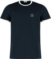 LXURY Élance Heren - Retro T-Shirt - Donker Blauw - Maat L