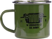 Emaille beker leger groen - US Army Jeep