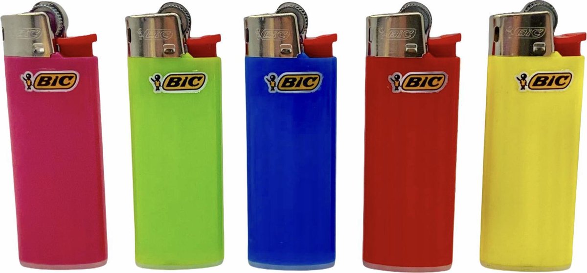 Goedkoopste BIC mini lighter aanstekers - 5 stuks - verschillende kleuren
