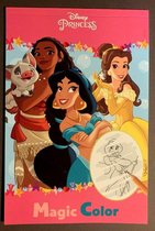 Toverblok Disney “Princess” 24 pagina's - Disney princess kleurboek - krasblok - Assepoester - Jasmine - Mulan -Pocahontas