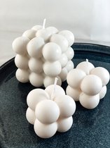 Set van 3 bubble kaarsen - 3 kaarsen met bubbelmotief - bubbel kaars - bubbelkaars - sfeerlicht - Paper Bricks® decoratieve kaars