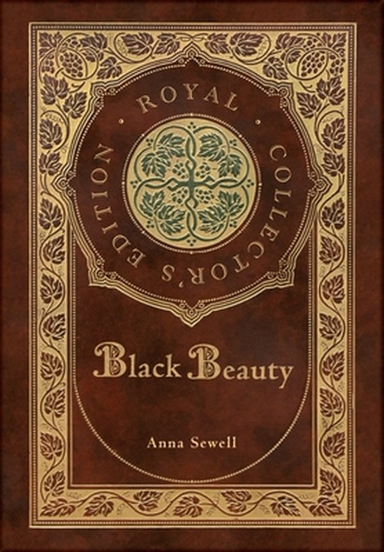 Boekomslag van Black Beauty, Royal Collector's Edition, met gouden ornamenten en tekst.