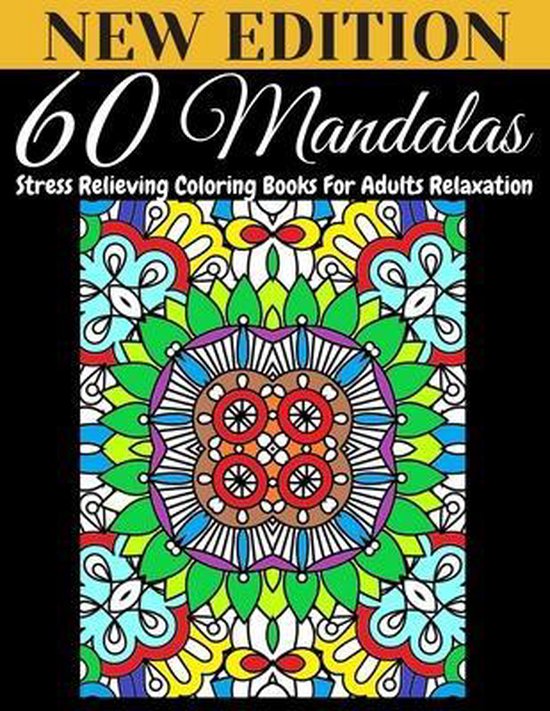 60 Mandalas Stress Relieving Coloring Books For Adults Relaxation, Amin