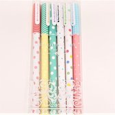 Gelpen Polkadot 1 set 6 kleuren