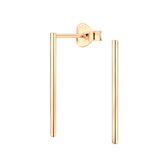 Joy|S - Zilveren Bar oorbellen - staaf - 1 x 20 mm - rose plated