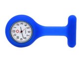 Unisex - Verpleeg horloge - Verpleegsterhorloge - Zusterhorloge - Siliconen - Fel blauw - zak horloge - borst horloge