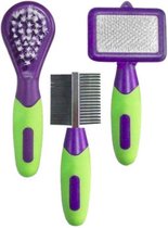 EFLO® 3-in-1 Pawise Grooming Set voor Honden en Katten - 3 Borstels