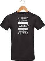 mijncadeautje - T-shirt unisex - zwart - Niemand is perfect - Chihuahua - maat 3 XL