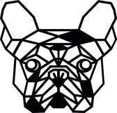 Houten Dierenkop • Houten Bulldog • Dierenkop Bulldog • Extra Groot • Zwart MDF • Houten Dier • Wandecoratie