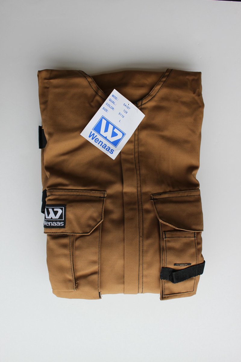 Wenaas - Professioneel Gereedschapsvest | Werkvest | Toolvest - Polykatoen 245g/m2 - Bruin/zwart