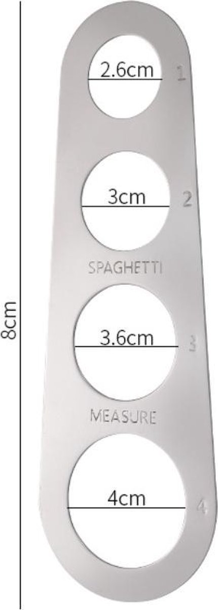 Spaghetti meter | zilver - Merkloos