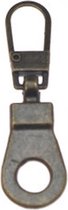 2x hersluitbare ritstrekker - lipje rits aanklikbaar - vervangende ritssluiter bij kapotte rits - oud brons - 4 cm