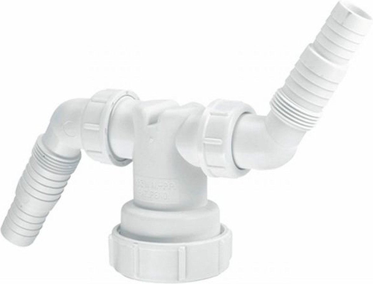 Walraven Mcalpine aansluitstuk dubbele wasmachineaansluiting 40 mm wit