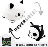 Omkeerbare Kat Knuffel - Kat Skelet Knuffel - Mood Knuffel - Blij en Boos - Skull Cat Plush -  Glow in the Dark  - Kat Emotie Knuffel - Reversible Plush