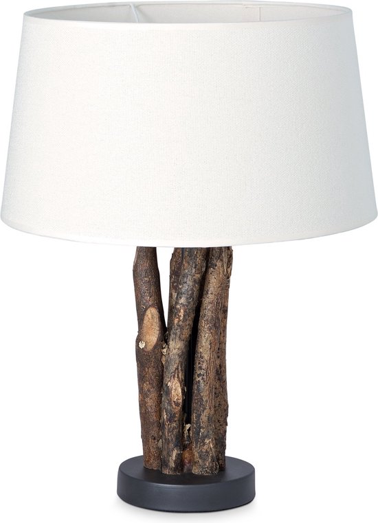 Home Sweet Home lampe de table Melrose - Lampe de table Bindy en bois avec abat-jour inclus - abat-jour Ø 35 cm - hauteur de la lampe de table 33 cm - convient pour lampe LED E27 - blanc chaud
