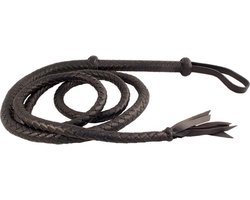 Arabische zweep 250 cm - leer - nylon - zwart