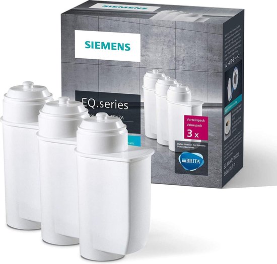 Blanc. Siemens TZ70003 Filtre à eau pour appareils à espresso automatiques TK7 & Pastilles détartrantes pour machines à café Formule améliorée TZ80002A 