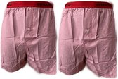 Embrator 2-stuks mannen Boxershorts geweven katoen rood maat XL