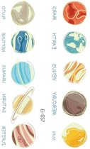Temporary tattoo | tijdelijke tattoo | fake tattoo | glow in the dark - planeten | 6 x 10.5 cm