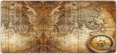 Muismat xxl wereldkaart en kompas 90 x 40 cm - Sleevy - mousepad - Collectie 100+ designs