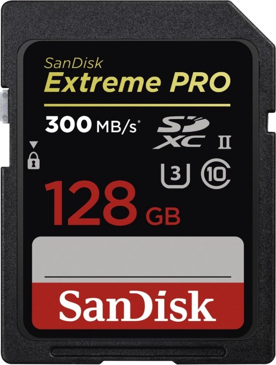 Sandisk Extreme PRO, 128 GB flashgeheugen SDXC Klasse 10 UHS-II