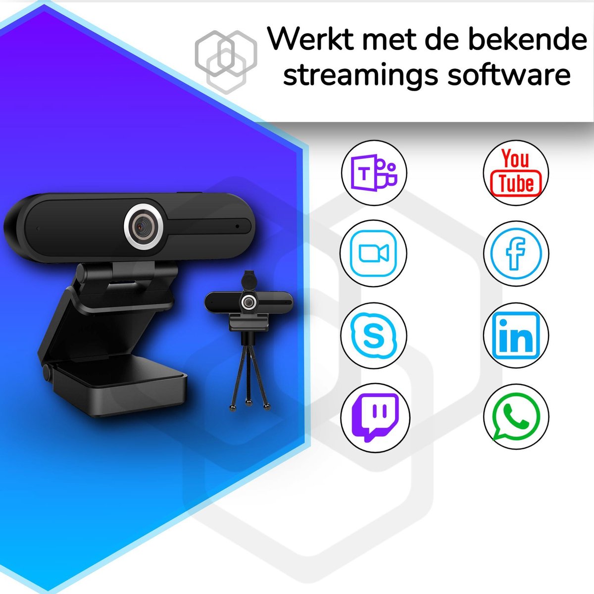 Riffaa 4K Webcam voor Pc met Microfoon 8MP Business Edition