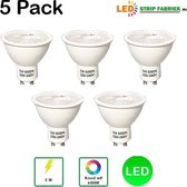 Led spot GU10 Fitting 5 W A+ Koud Wit 6000K 5-PACK niet dimbaar! Vervangt 50W