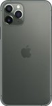 Achterkant van een donkergroene iPhone 11 Pro met drie camera's en een Apple logo.