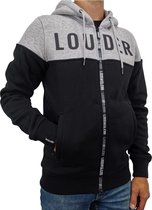 LOUDER® Hoodie Heren Zwart Grijs - Sweater Heren - Vest Heren - Trui Heren - Met Rits - Met Capuchon - Maat S