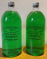 Vloeibare Marseille zeep, navulling 2 x 1000 ml Citroen-munt