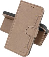 Booktype Wallet Cases - Pasjeshouder Telefoonhoesje - Portemonnee Hoesje - Geschikt voor iPhone 12 en iPhone 12 Pro - Grijs