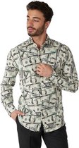 OppoSuits Cashanova Shirt - Heren Carnavals Overhemd - Dollar Hemd - Gekleurd - Maat EU 39/40