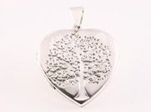 Groot hartvormig zilveren medaillon met levensboom