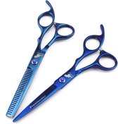 Ensemble de luxe ciseaux de coiffeur 6 pouces | Bleu | Salon de coiffure