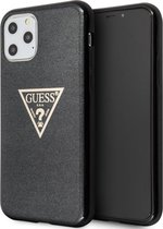 Guess Triangle Glitter TPU Case iPhone 11 Pro Max (6.5") - Zwart