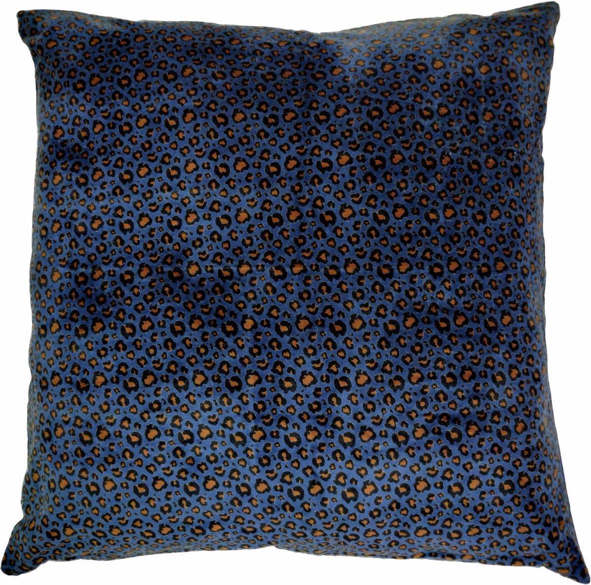Linen & More Leopard Kussen | 60 X 60 | Sierkussen Voor Woonkamer Of Slaapkamer blauw